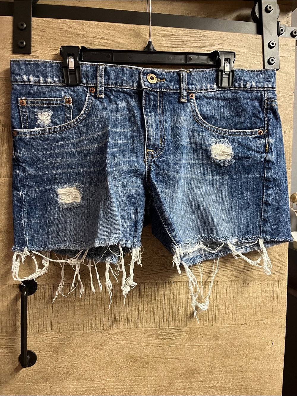 GAP Distressed Blue Denim Jean Shorts